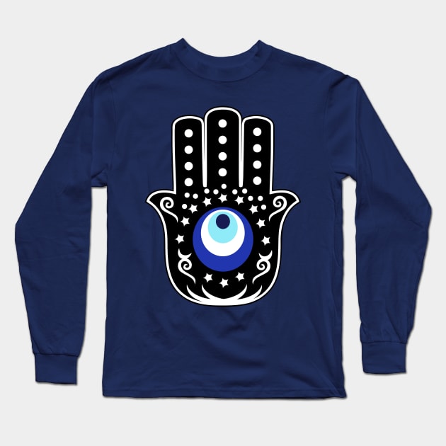 Hand of Hamsa evil eye Long Sleeve T-Shirt by livania